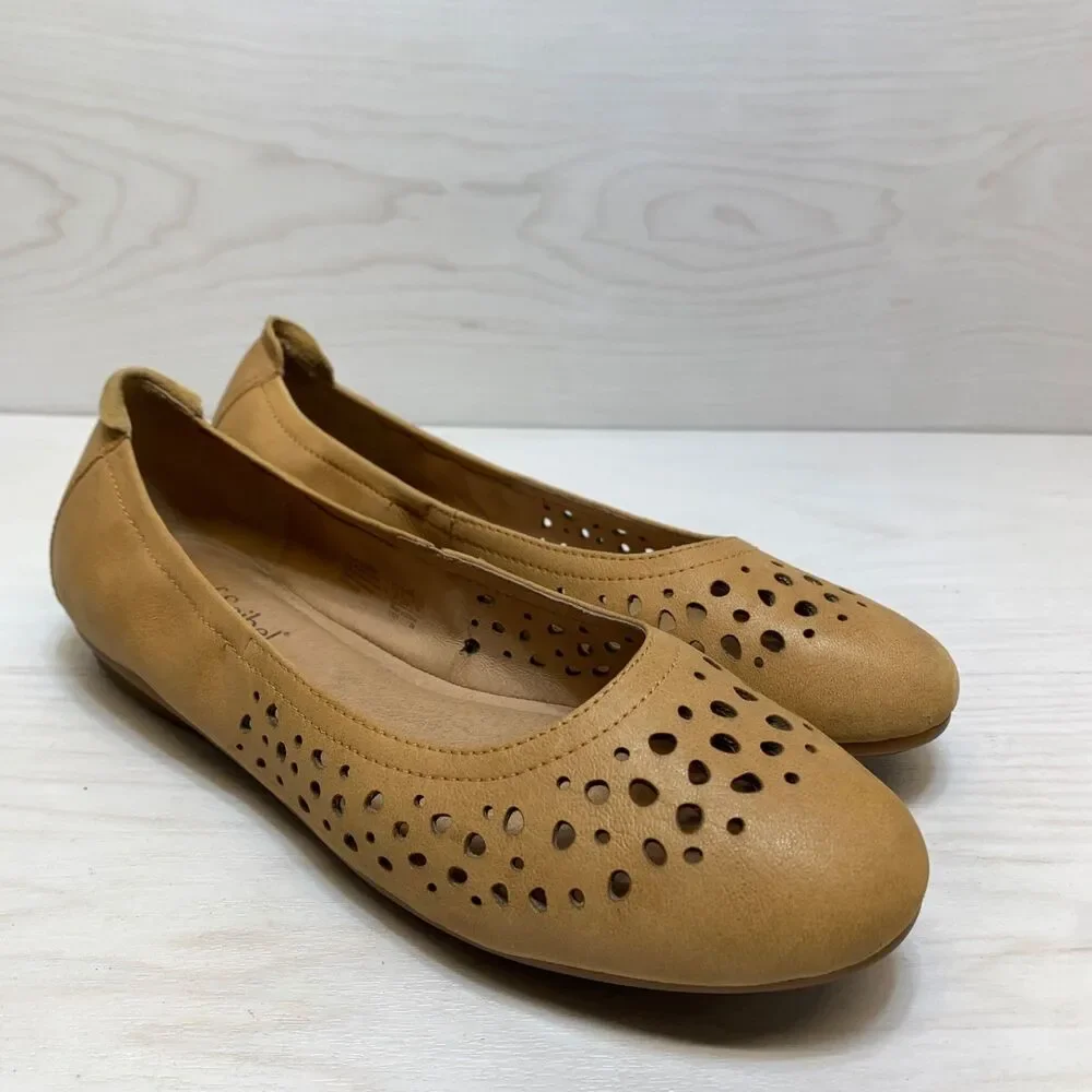Josef Seibel Ballet Flat Shoes Women 39 / 8 Brown Leather‎ Pippa Comfort Loafer